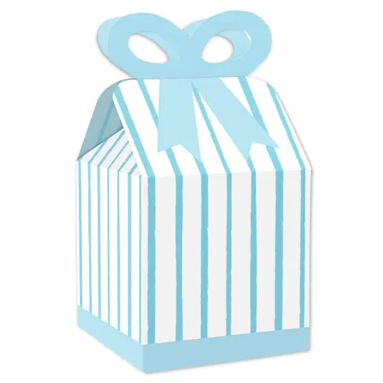 Big Dot of Happiness Blue Stripes - Square Favor Gift Boxes - Simple Party Bow Boxes - Set of 12 {1}