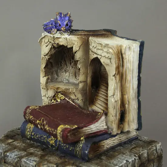 Resin Magic Book LED Sculpture Decorative Accent Light Resting Dragon Figurine {7}