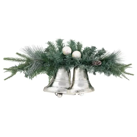 Northlight 18" Decorated Pine Artificial Christmas Swag with Silver Bells Green {1}