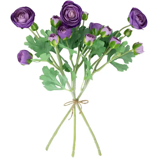 Northlight Real Touch&trade; Purple Ranunculus Artificial Floral Sprays, Set of 6 - 21" {5}