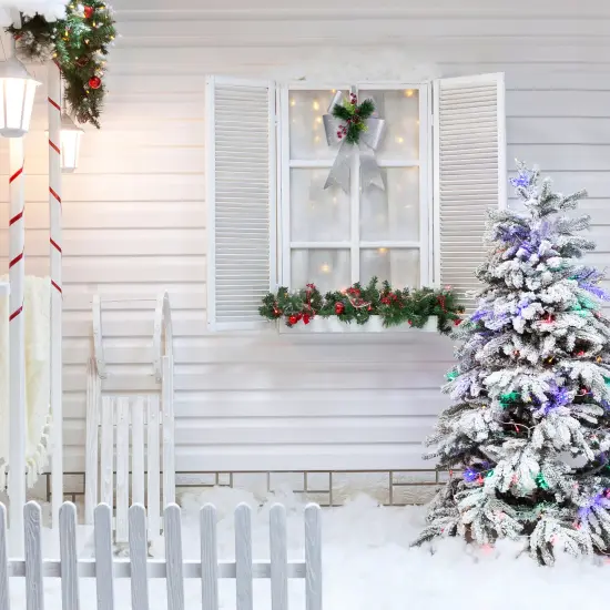 Northlight 19" LED Lighted Sliver Tinsel Bow Christmas Decoration Silver {4}