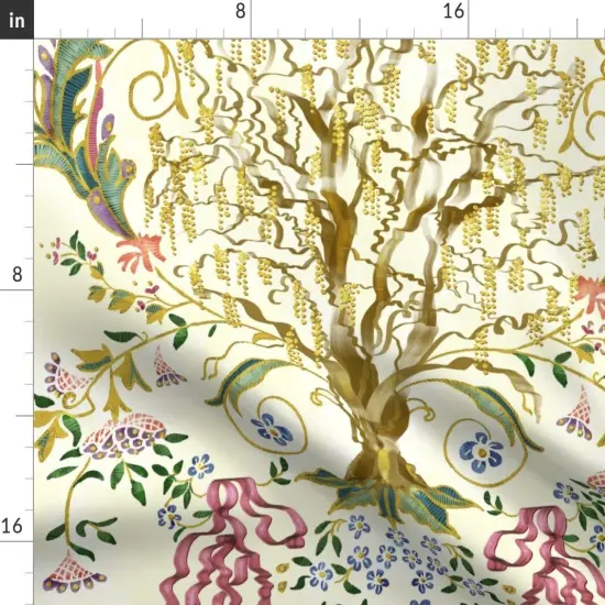 Various Fabrics by the Yard or Fat Quarter Magic Fairy Tale French Rococo Romantic Baroque Forget Me Nots Regency Custom Printed Fabric by Spoonflower {2}