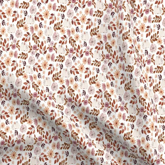 Various Fabrics by the Yard or Fat Quarter Watercolor Pumpkin Painted Flowers Autumn All Custom Printed Fabric by Spoonflower {5}
