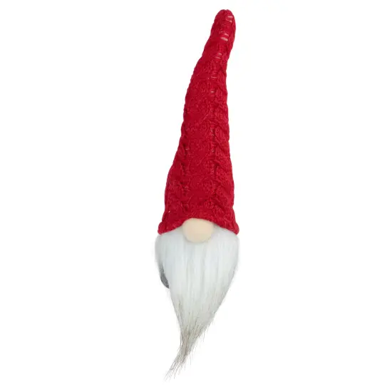 Northlight Gnome with Knitted Hat Christmas Decoration - 8" - Gray and Red {1}