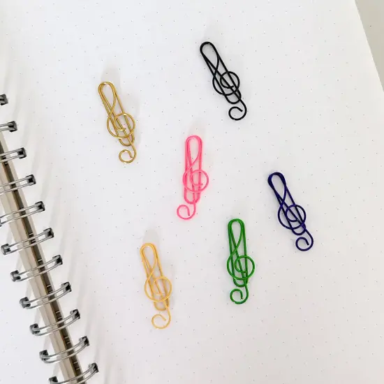 Wrapables Paper Clips Bookmarks for Office Home School (Set of 50) Treble Clef {4}