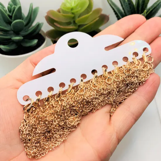 12 or 72 Pieces: 17 7/8" Pre-made Rose Gold Necklace Chains {3}