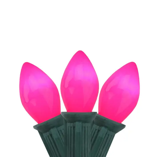Northlight Opaque C7 Christmas String Lights - Fuscia Pink - 24' Green Wire - 25ct {1}