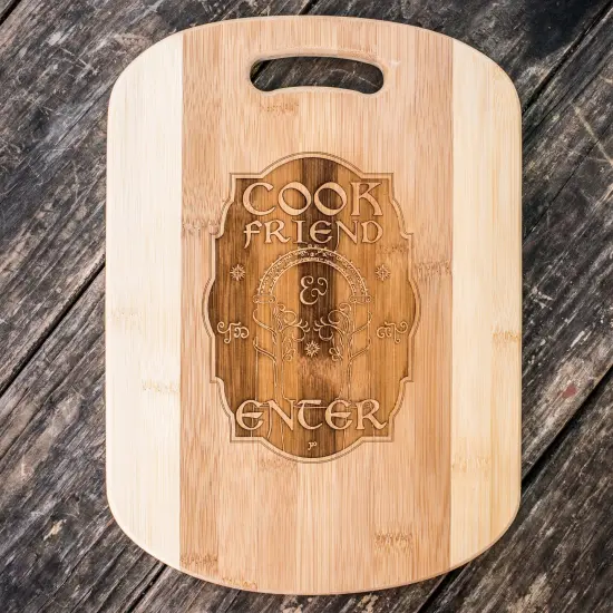 Cook Friend and Enter Cutting Board 14''x9.5''x.5'' Bamboo {1}