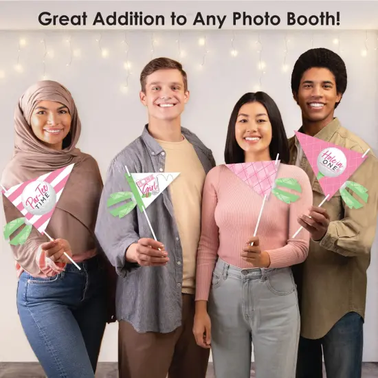 Big Dot of Happiness Golf Girl - Triangle Pink Birthday Party or Baby Shower Photo Props - Pennant Flag Centerpieces - Set of 20 {6}