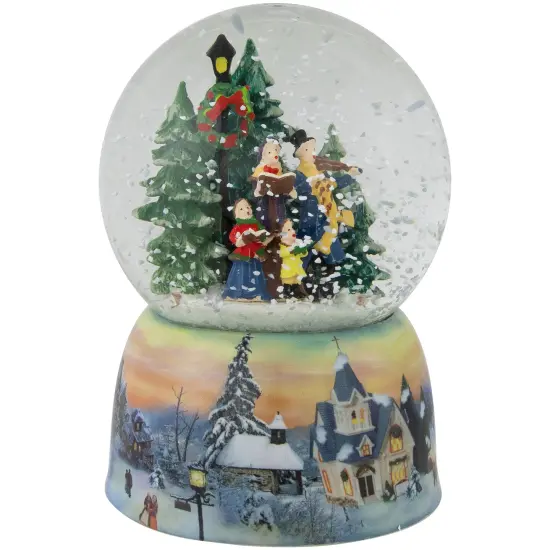 Northlight Christmas Carolers Winter Scene Musical Snow Globe - 6" Green {5}