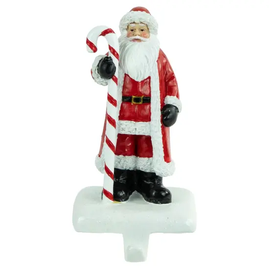 Northlight 7" Santa Claus with Candy Cane Christmas Stocking Holder Red {1}