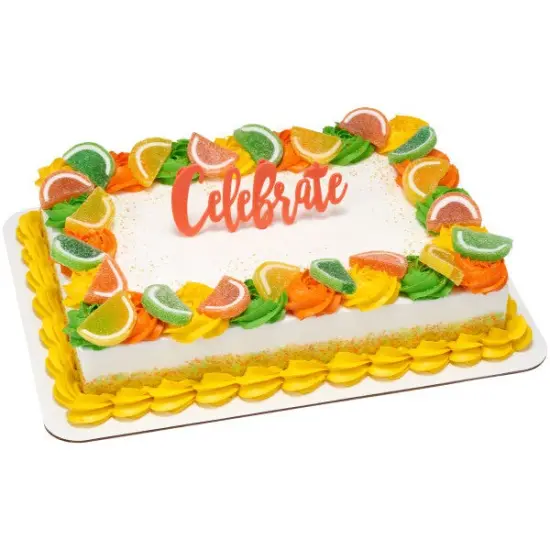 Celebrate Plastic Candle Holder Cake Topper, 1ct Orange {3}