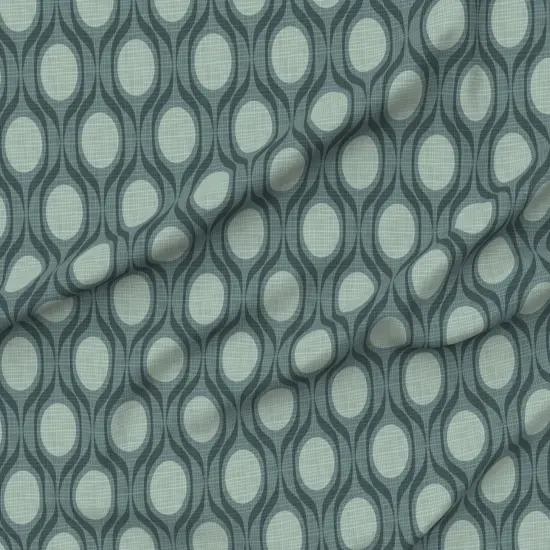 Various Fabrics by the Yard or Fat Quarter Vintage Retro Grey Geometric Ribbons Circle Large Scale Slate Mid Century Modern Mod Custom Printed Fabric by Spoonflower {6}