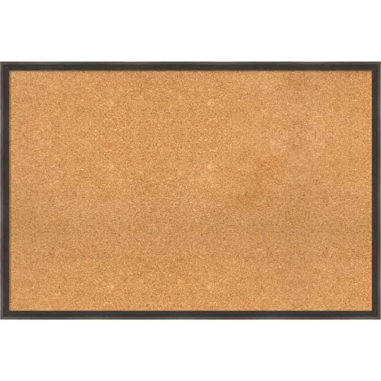 Hardwood Wedge Wood Framed Corkboard, Natural Cork Chocolate {1}