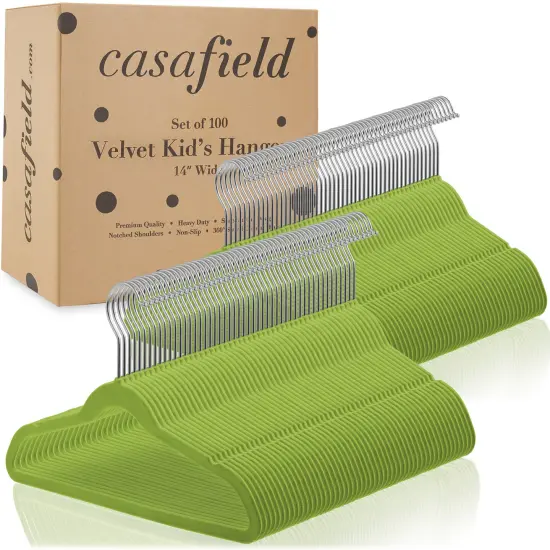 Casafield 100 Velvet Kid's Hangers - 14" Size for Children's Clothes {4}