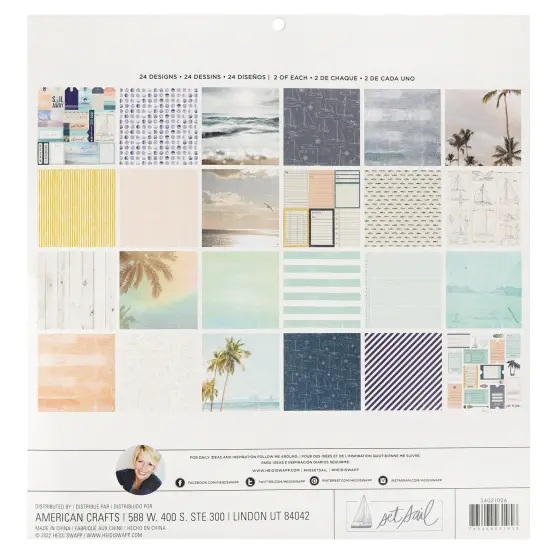 Heidi Swapp Single-Sided Paper Pad 12"X12" 48/Pkg-Set Sail {2}