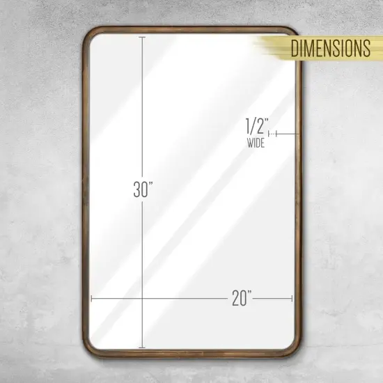 HBCY Creations Wall Mirror Large Mirror, Rustic Accent Mirror for Bathroom, Entry, Dining Room, & Living Room. Metal Mirror Brushed Bronze {4}