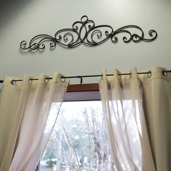Antique Bronze Finish Scroll Wall Hanging Door Pediment {6}