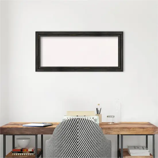 Rustic Pine Narrow Wood Framed Corkboard, White Cork Black {5}