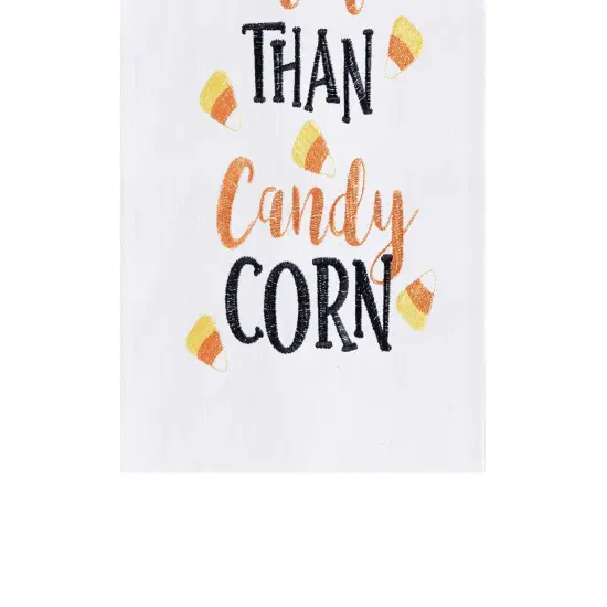 Love You More Than Candy Corn Cotton Embroidered Halloween Flour Sack Kitchen Towel {5}