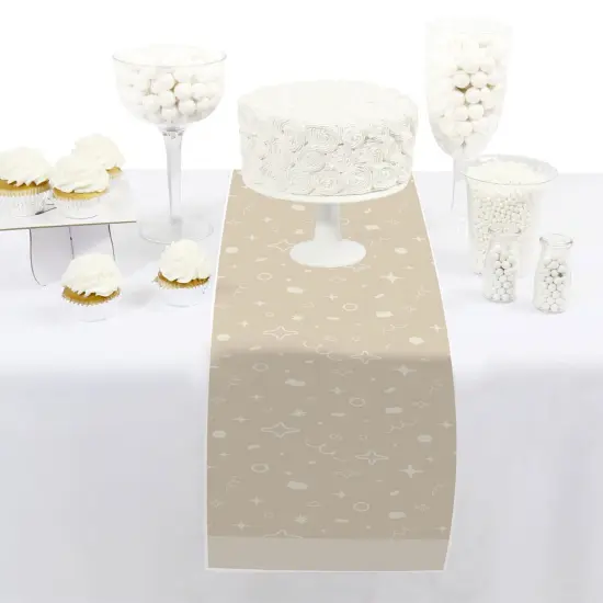 Big Dot of Happiness Tan Confetti Stars - Petite Simple Party Paper Table Runner - 12 x 60 inches {3}