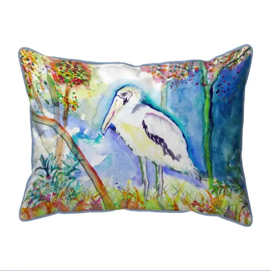 Betsy Drake Summer Wood Stork Extra Large Zippered Indoor/Outdoor Pillow 20x24 {1}