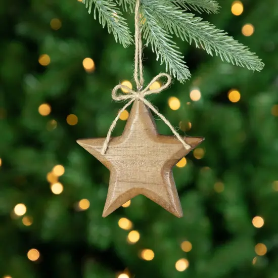 Northlight Tree and Star Wooden Christmas Ornaments - 5" - Brown - Set of 2 {4}