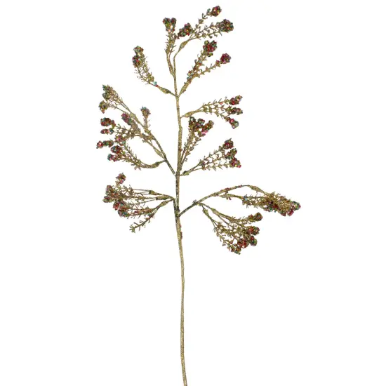 Select Artificials 29" Red and Gold Sequin Glittered Christmas Outdoor Tassel Spray {1}