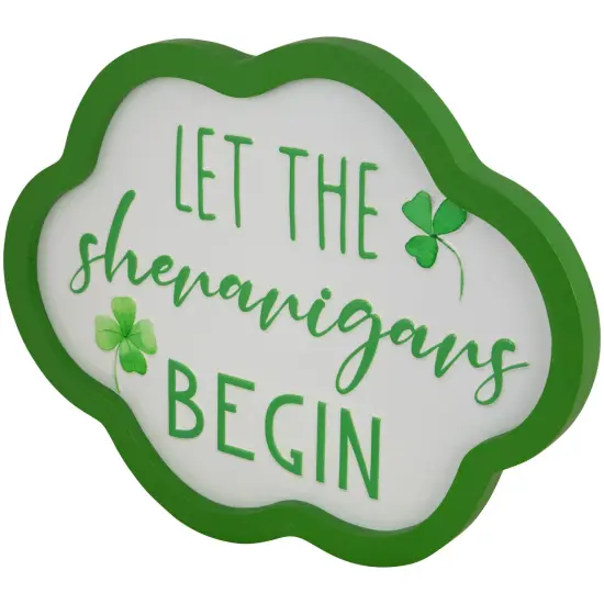 Northlight Let the Shenanigans Begin St. Patricks Day Framed Wall Sign - 14" Green {4}