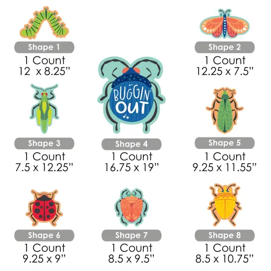 Big Dot of Happiness Buggin' Out - Yard Sign and Outdoor Lawn Decorations - Bugs Birthday Party Yard Signs - Set of 8 {7}