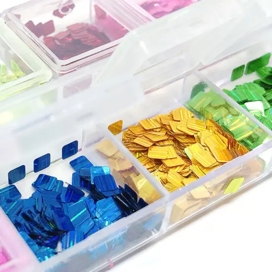 Wrapables Dazzling Nail Art Rhinestones Nail Manicure with Plastic Case Rainbow Blocks {2}