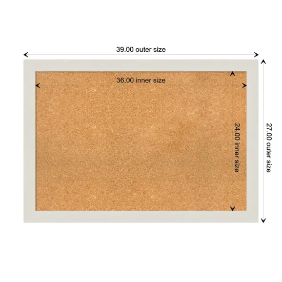 Rustic Plank Narrow Framed Corkboard, Natural Cork White {3}
