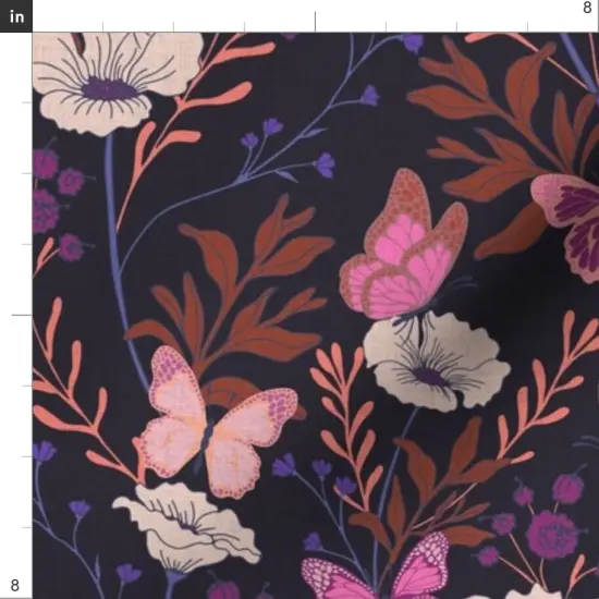 Various Fabrics by the Yard or Fat Quarter Purple Whimsical Garden Wild Flowers Floral Flower Boho Glamour Custom Printed Fabric by Spoonflower {4}