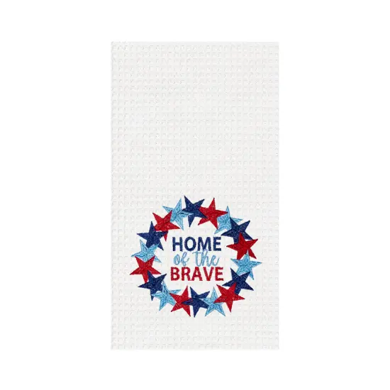 Home Of The Brave Wreath Cotton Kitchen Towel {1}