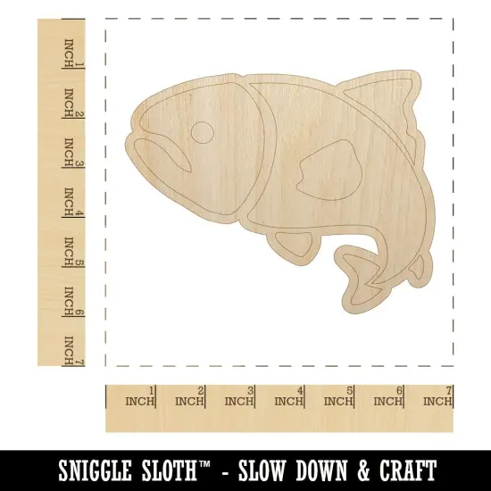 Salmon Fish Unfinished Wood Shape Piece Cutout for DIY Craft Projects {1}