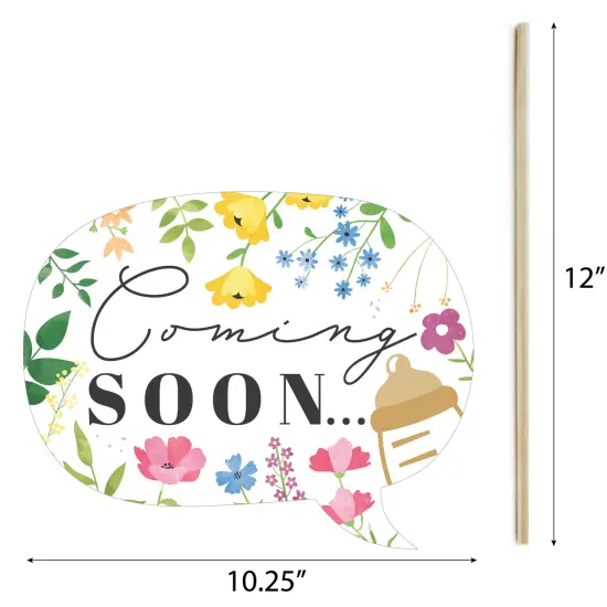 Big Dot of Happiness Wildflowers Baby - Boho Floral Baby Shower Photo Booth Props Kit - 20 Count {7}