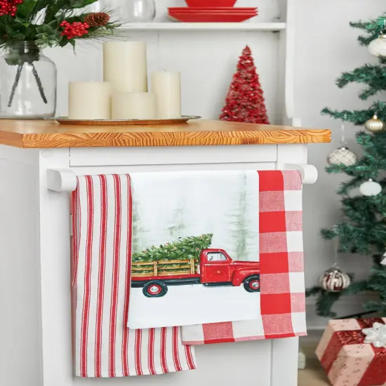 Holiday Truck Cruiser Printed Flour Sack Kitchen Towel Dishtowel {5}
