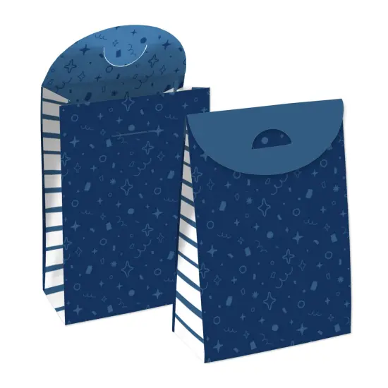 Big Dot of Happiness Navy Confetti Stars - Simple Gift Favor Bags - Party Goodie Boxes - Set of 12 {1}