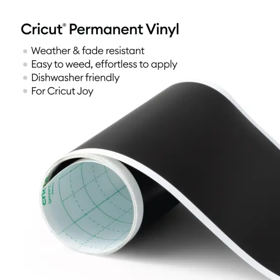 Cricut Joy Smart Vinyl - Permanent, Black, 5.5 in x 10 ft (1) {2}