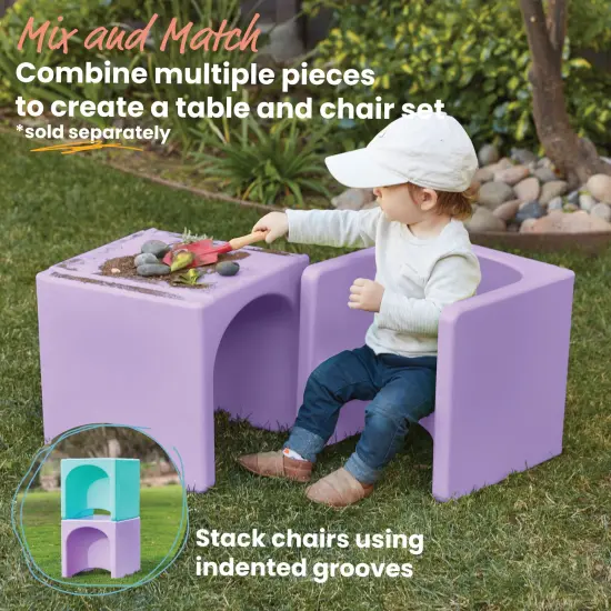 Tri-Me 3-In-1 Cube Chair, Kids Furniture Light Purple {4}