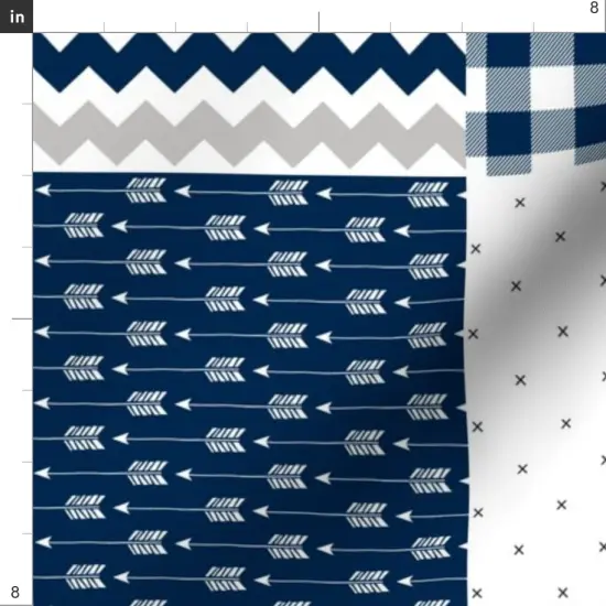 Various Fabrics by the Yard or Fat Quarter Blue Cheater Quilt Plaid Chevron Patchwork Arrows Dots Check Custom Printed Fabric by Spoonflower {4}