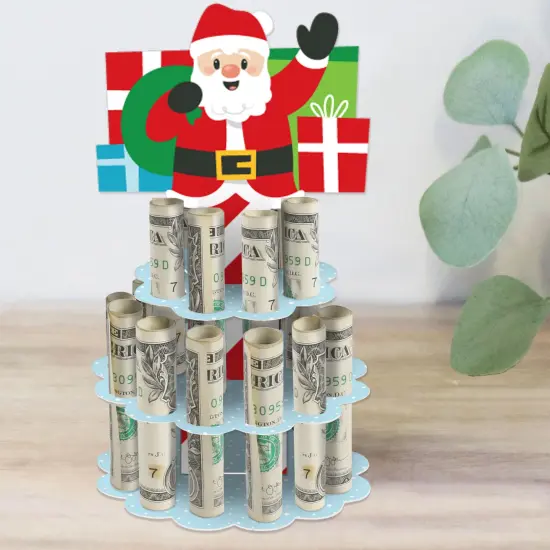 Big Dot of Happiness Very Merry Christmas - DIY Holiday Santa Claus Party Money Holder Gift - Cash Cake {1}