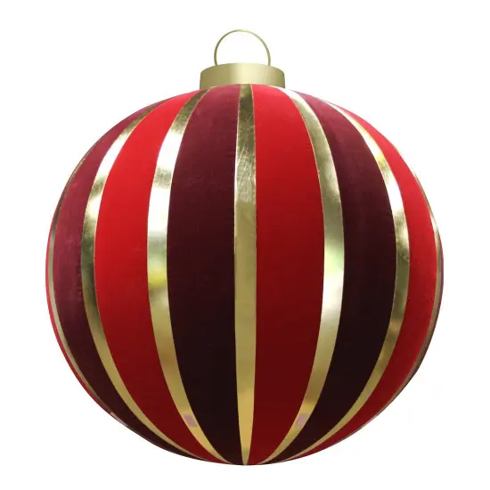 GKI/Bethlehem Lighting Pre-Lit Inflatable Commercial Outdoor Christmas Ball Ornament - 5' - Red and Gold {1}
