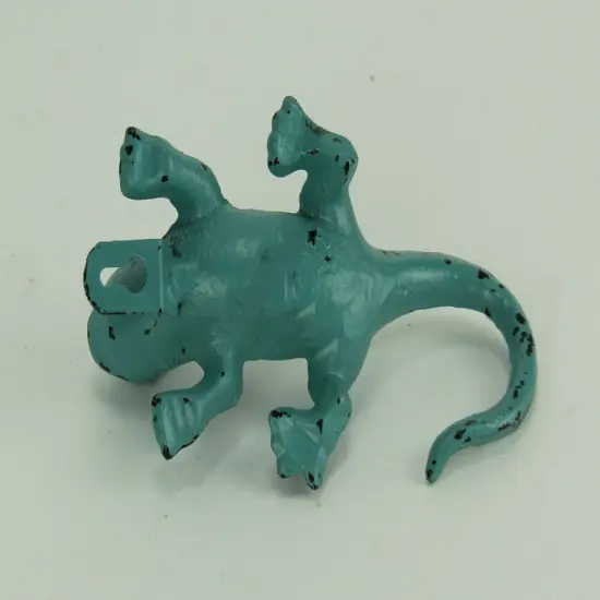 Distressed Green Metal Lizard Wall Hooks Set of 6 {5}