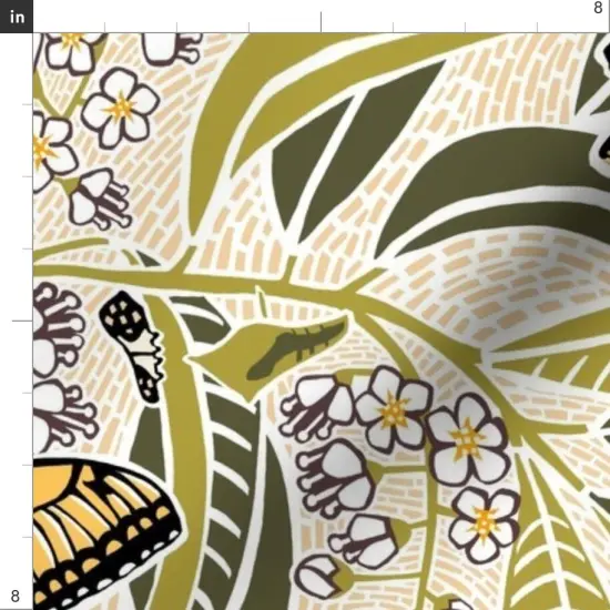Various Fabrics by the Yard or Fat Quarter Butterfly Botanical Floral Swallowtail Butterflies Large Scale Custom Printed Fabric by Spoonflower {4}