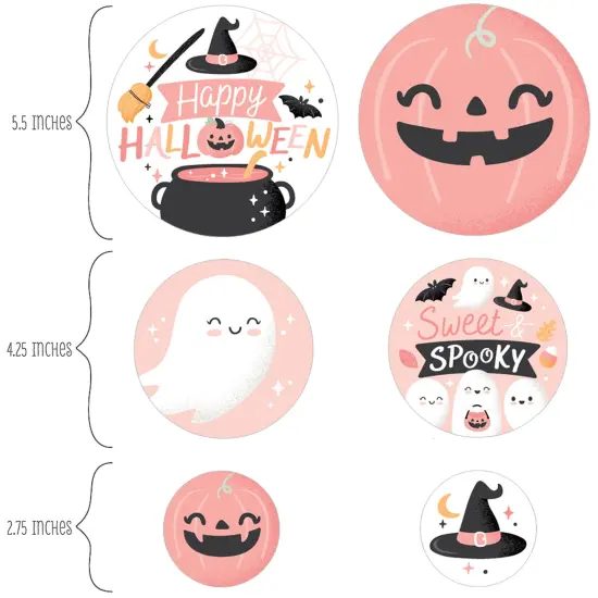 Big Dot of Happiness Pastel Halloween - Pink Pumpkin Party Giant Circle Confetti - Party Decorations - Large Confetti 27 Count {3}