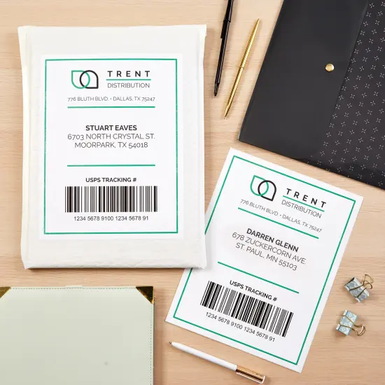 Avery Printable Shipping Labels, 5.5" x 8.5" Customizable Stickers, White, 200 Blank Mailing Labels, Great for Mailing, Shipping, Organizing, and More (8426) {6}