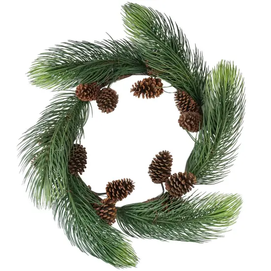 Allstate Long Pine Needle and Pinecone Artificial Christmas Wreath - 30" - Unlit Green {1}