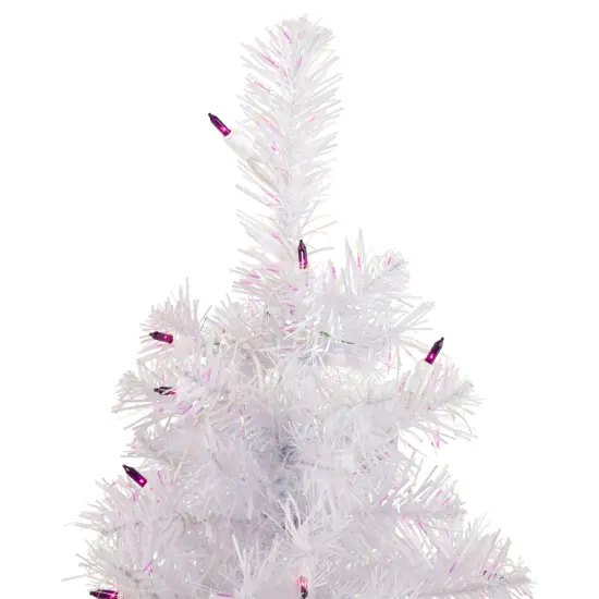 Northlight Pre-Lit Medium Rockport White Pine Artificial Christmas Tree - 2' - Purple Lights {4}