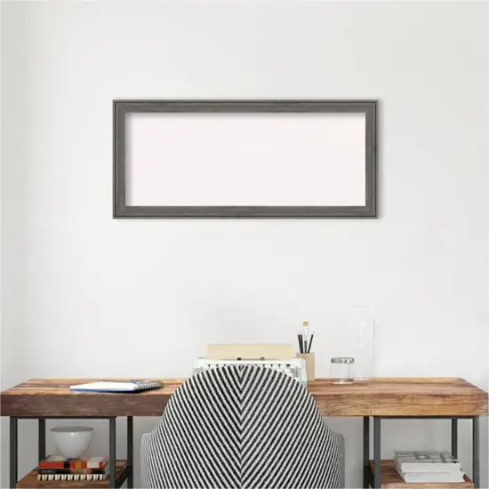 Regis Barnwood Narrow Wood Framed Corkboard, White Cork Grey {5}